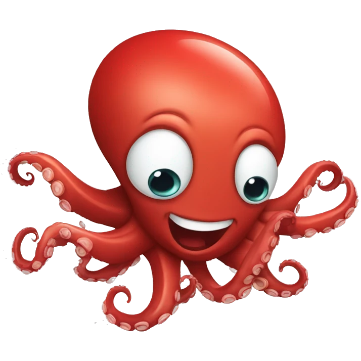 red cartoon octopus excited emoji