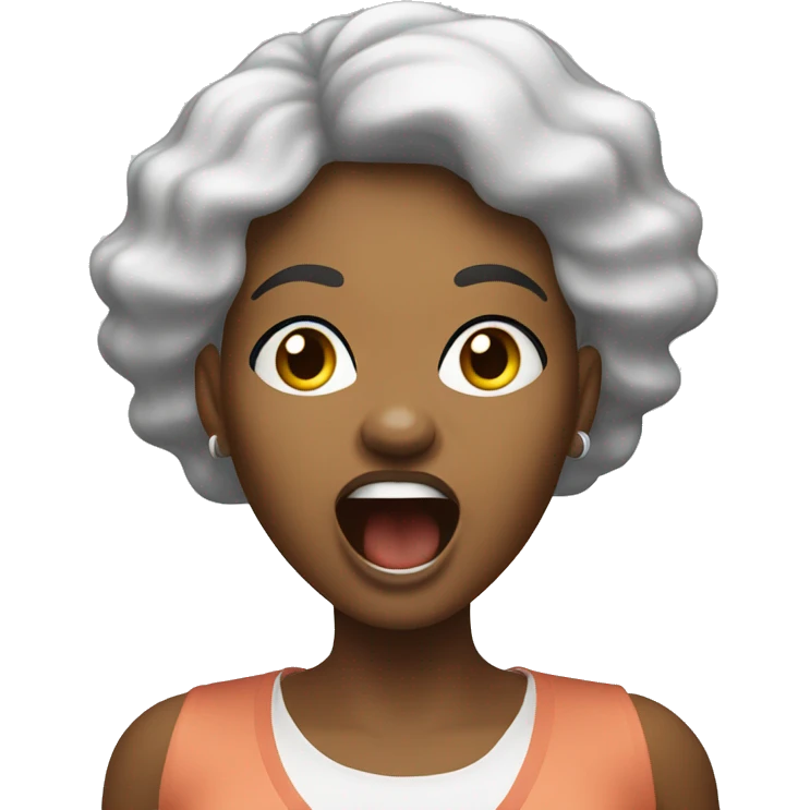 African American woman shouting let's go (in speech bubble) emoji