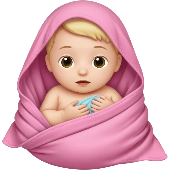 Newborn baby swalled in pink  emoji