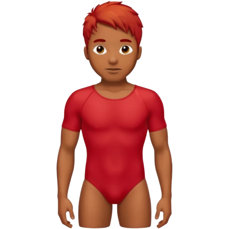 black man in bathing suits with red hair emoji