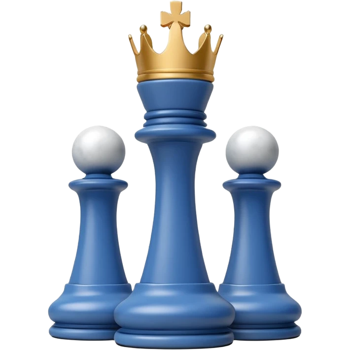 white plastic chess pieces, king, white, marble emoji