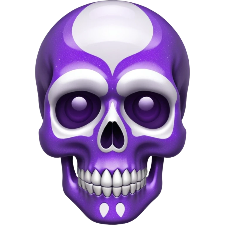 Glitter Purple and White Skull emoji