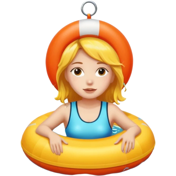 girly buoy floating in the sea with pendants emoji