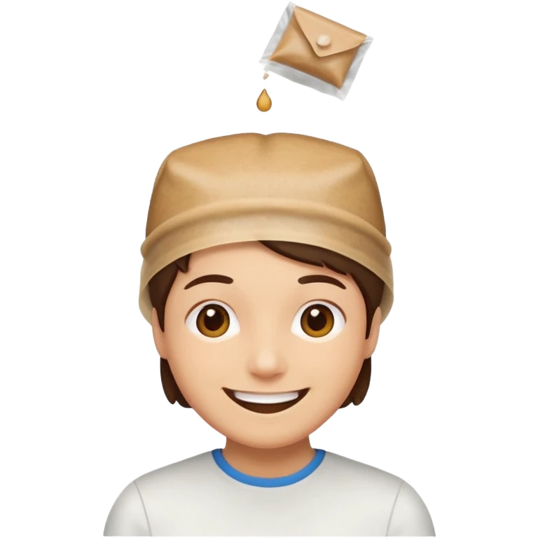 A teabag on top of head emoji