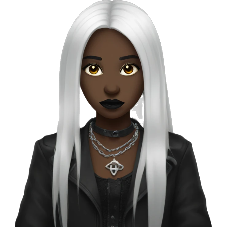 Black Goth baddie with long  emoji