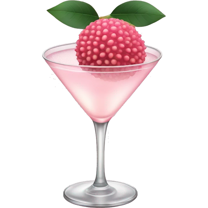lychee martini baby pink with only 1 lychee on the drink emoji