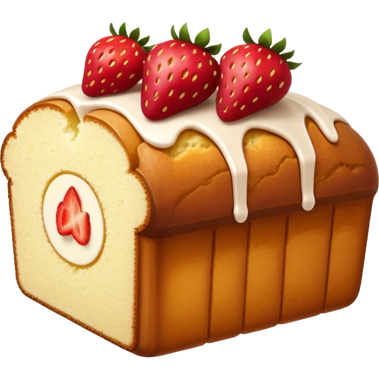 pound cake loaf with strawberries emoji
