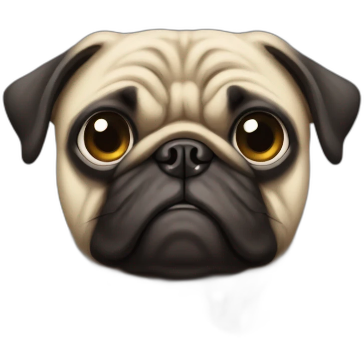 pug with a pissed off face emoji
