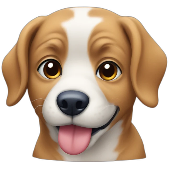 Dog wearing a blueberry emoji