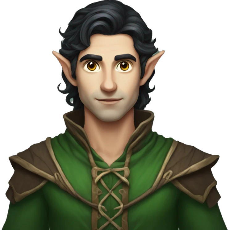 male elf fantasy dark hair emoji