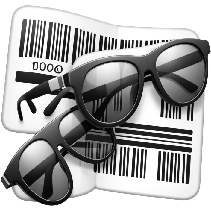 barcode with sunglasses on top, fashion logistics theme emoji