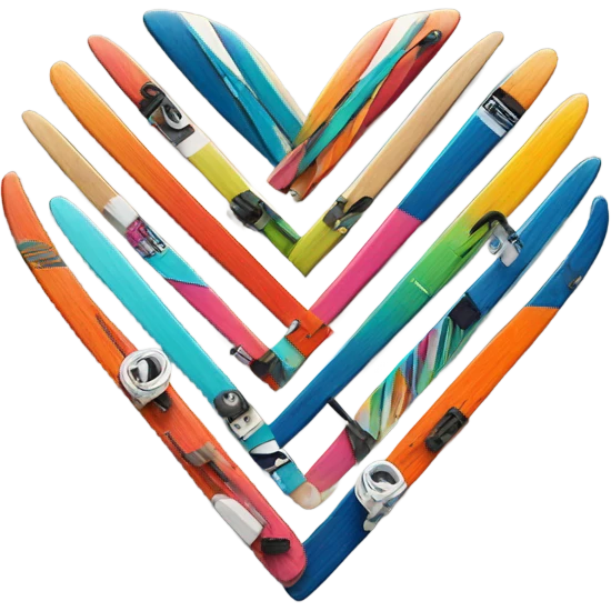 Heart made of skis emoji