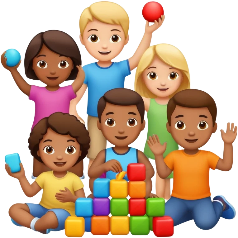 children playing with toys emoji