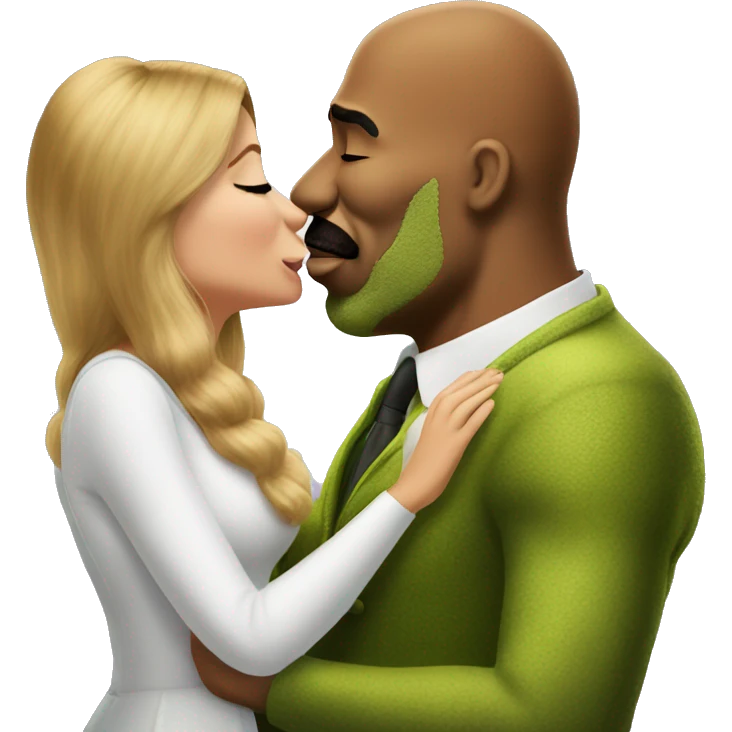 steve Harvey kissing shrek emoji