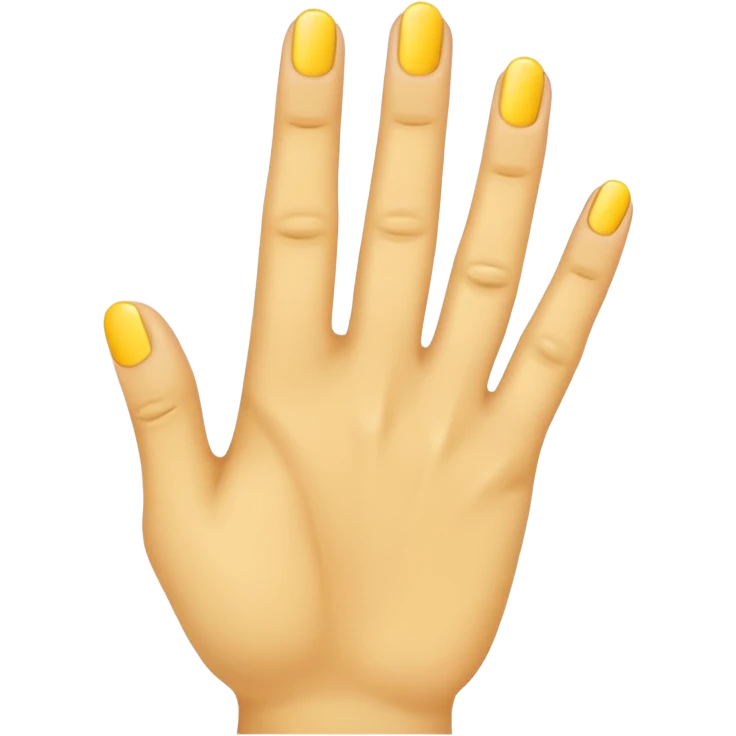 Yellow hand, showing ring finger, emoji