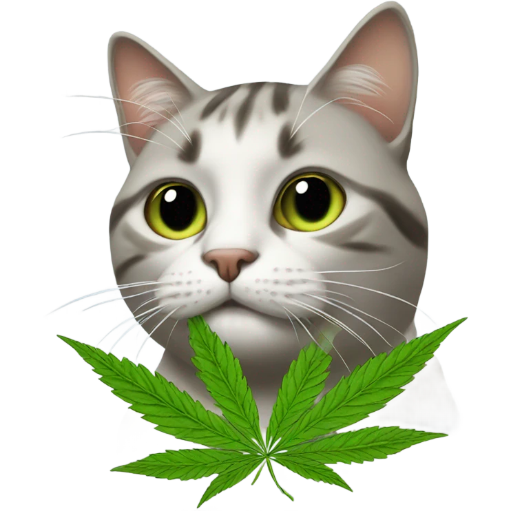 Cat with weed emoji