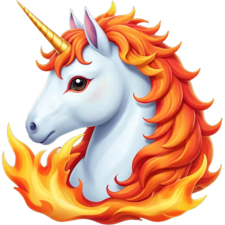Fire Unicorn emoji