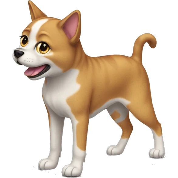 half cat half dog full body emoji