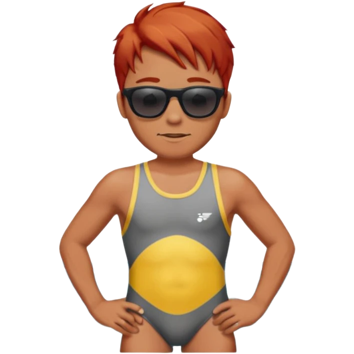man in swimsuit  with red hair emoji