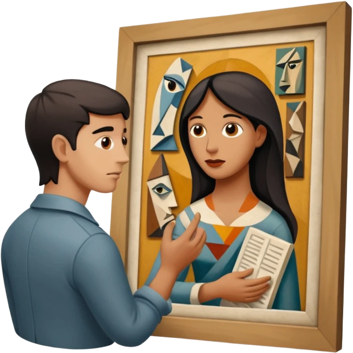 gernika picasso with an art guide emoji