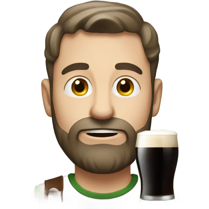 White guy drinking a Guiness emoji