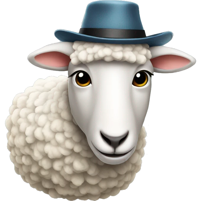 Sheep with hat emoji