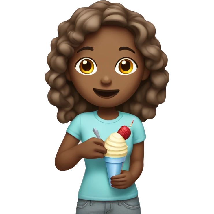 Girl eating ice cream emoji