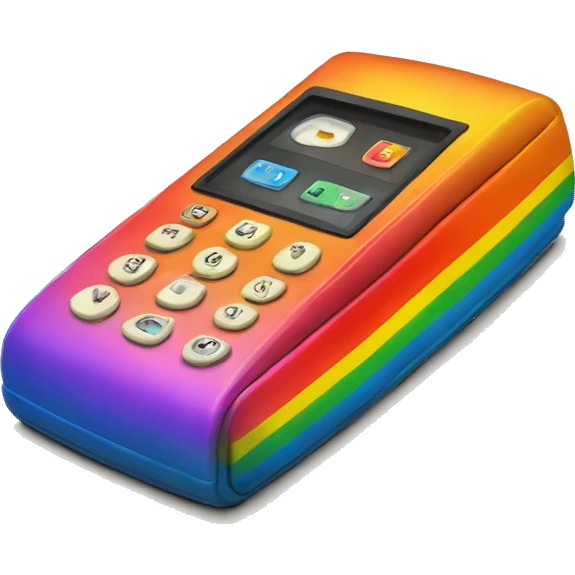 rainbow flip phone vintage emoji