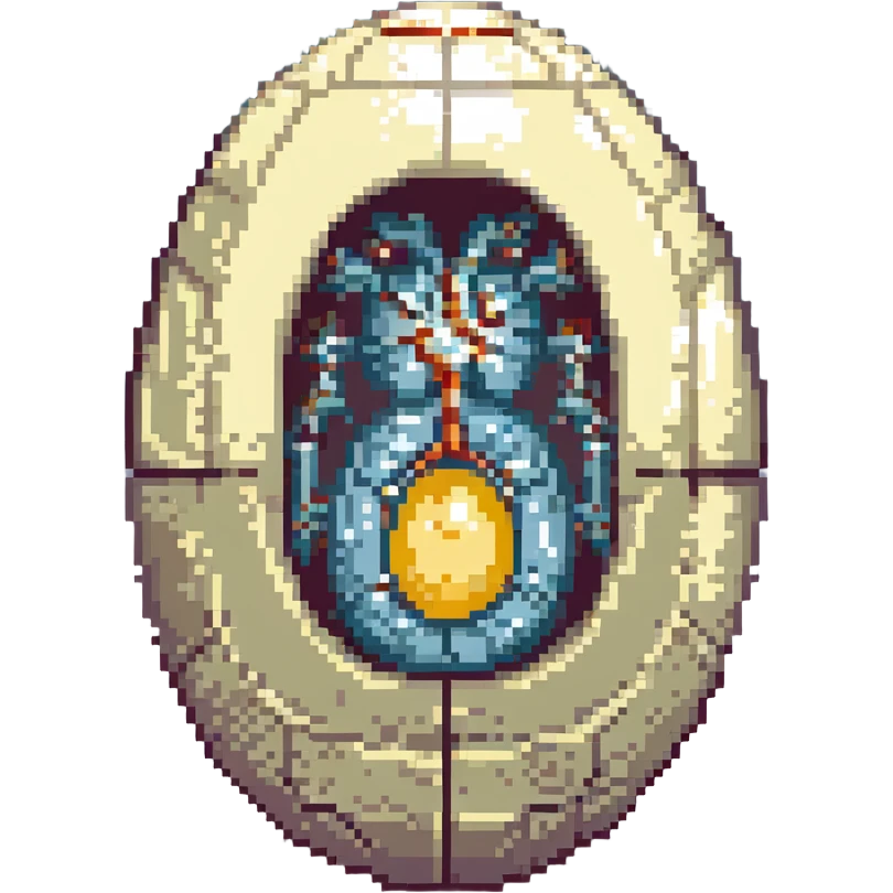 MRI egg embryo digital fetal small shape contained in otherworldly egg emoji