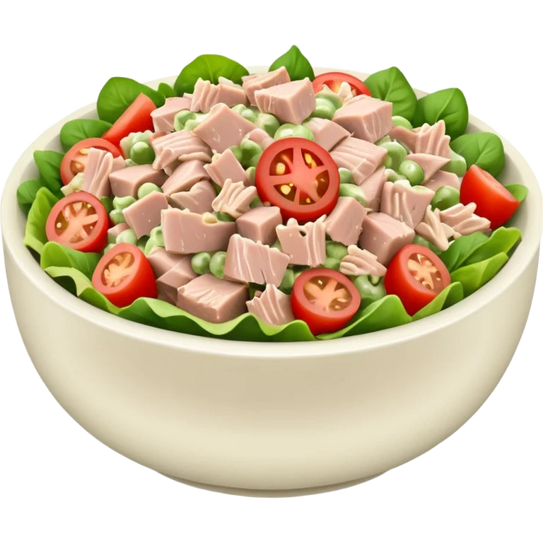 a bowl of tuna salad, simple, clear emoji