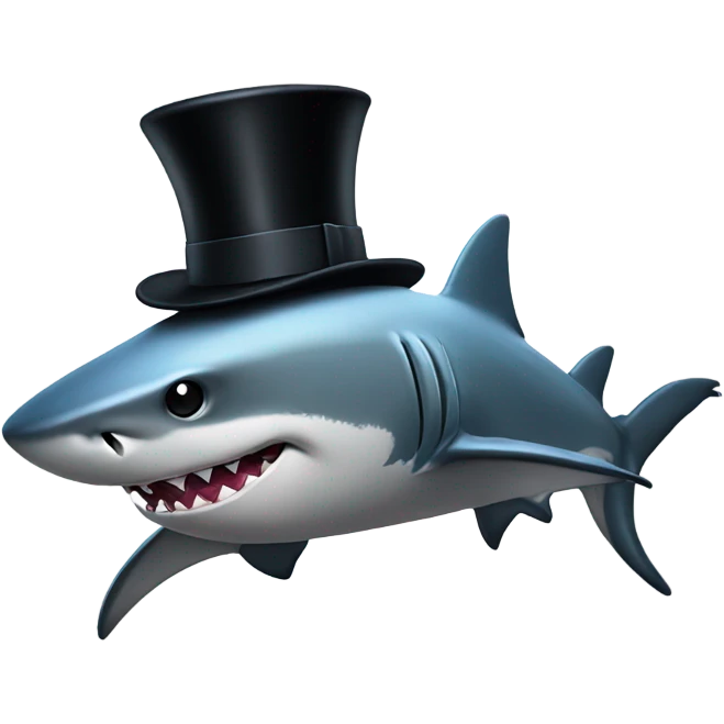 Shark with a top hat  emoji