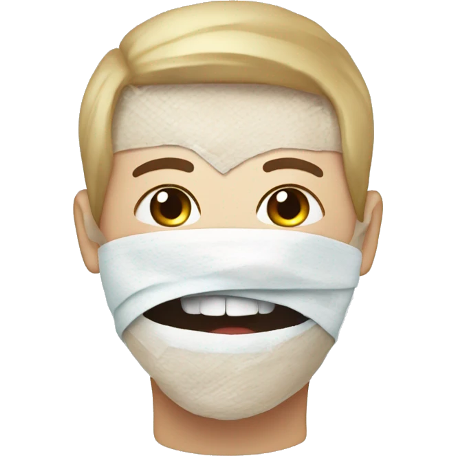 wisdom teeth removal afterwards bandaged face emoji