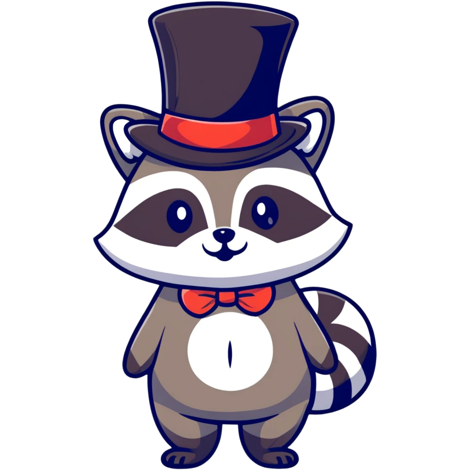 raccoon tipping top hat emoji