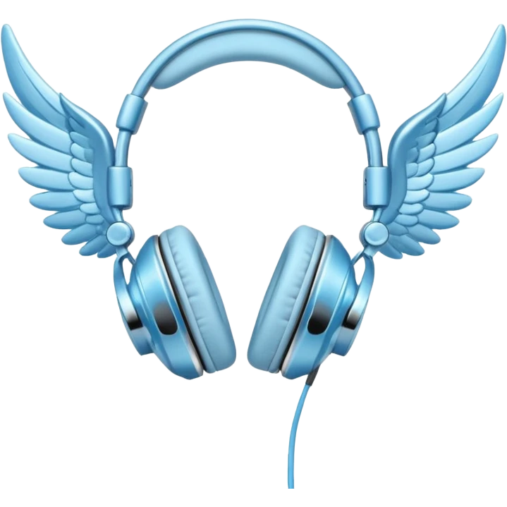 light blue headphones with wings emoji