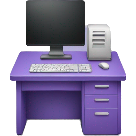 Purple desk with computer  emoji