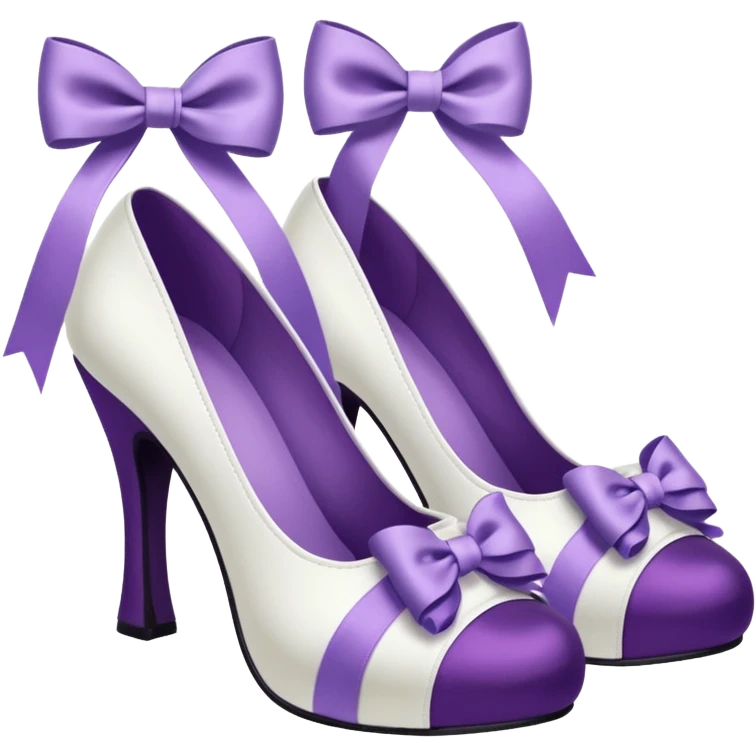 Lolita shoes, white and purple emoji