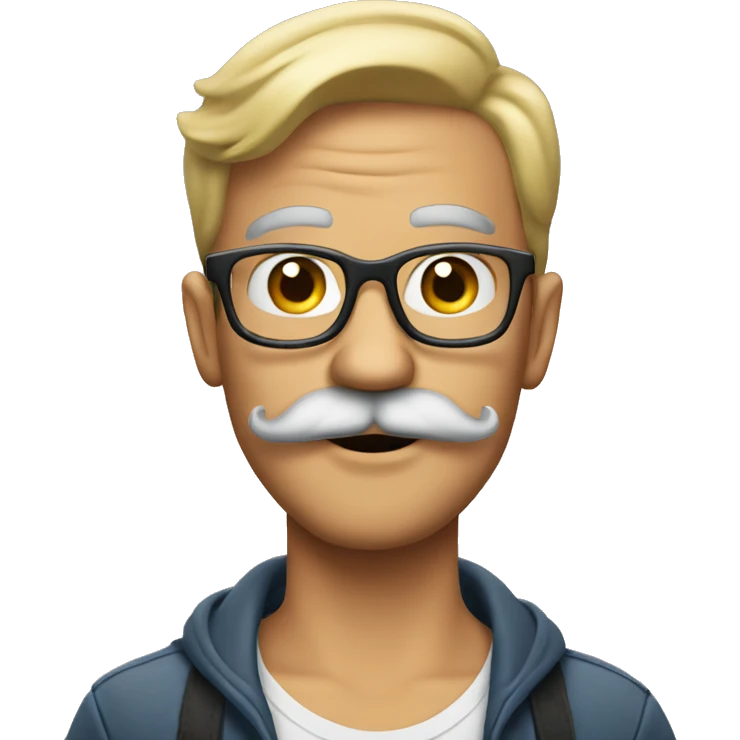 Guy with big mustache on a tricycle emoji
