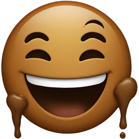 laughing face with poop emoji