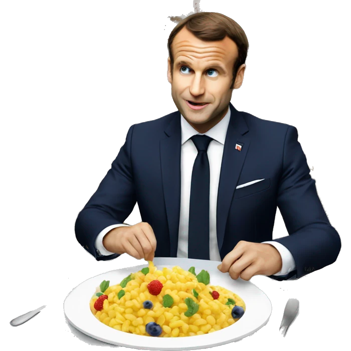 Macron qui mange unv emoji