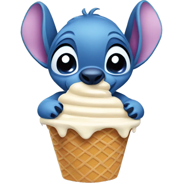 Stitch eating ice-cream emoji