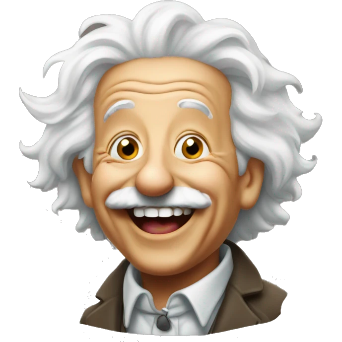 Einstein laughing emoji