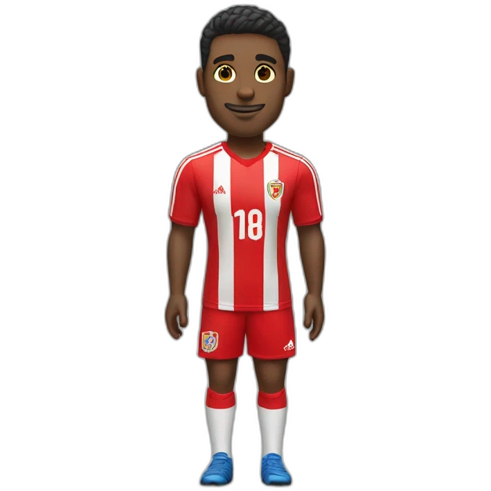 jogador de futebol camisa vermelha emoji