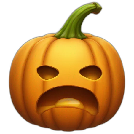 A sweating pumpkin emoji
