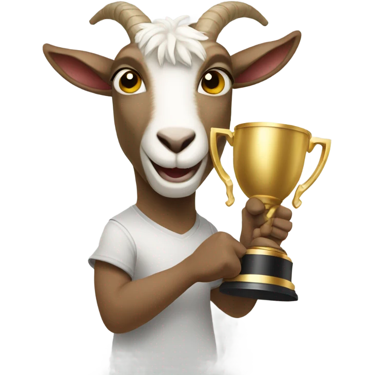 Goat holding a trophy emoji