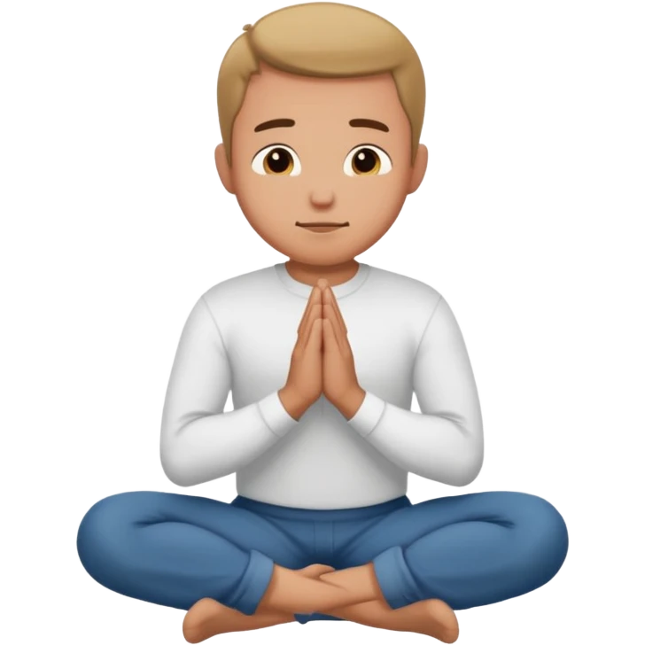 Man kneeling down and praying at home emoji
