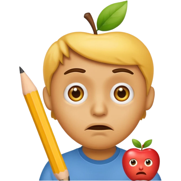 Confused Yellow Emoji Face with Sign said "Apple, Why?" emoji