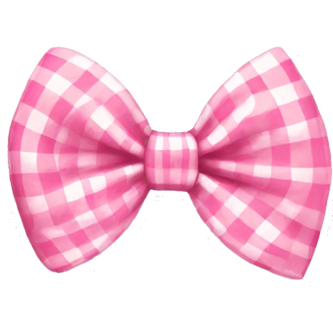 cute pink gingham bow emoji