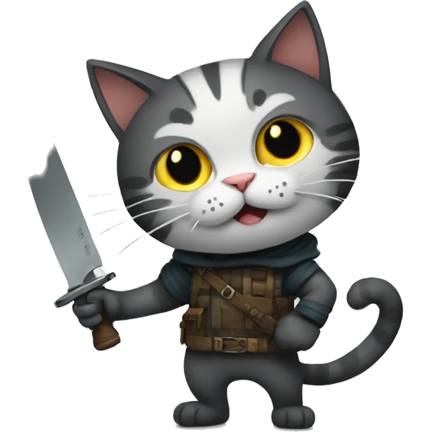 knife-wielding cat emoji