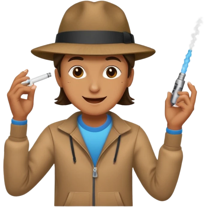 Vape dancing like a kid and happy emoji