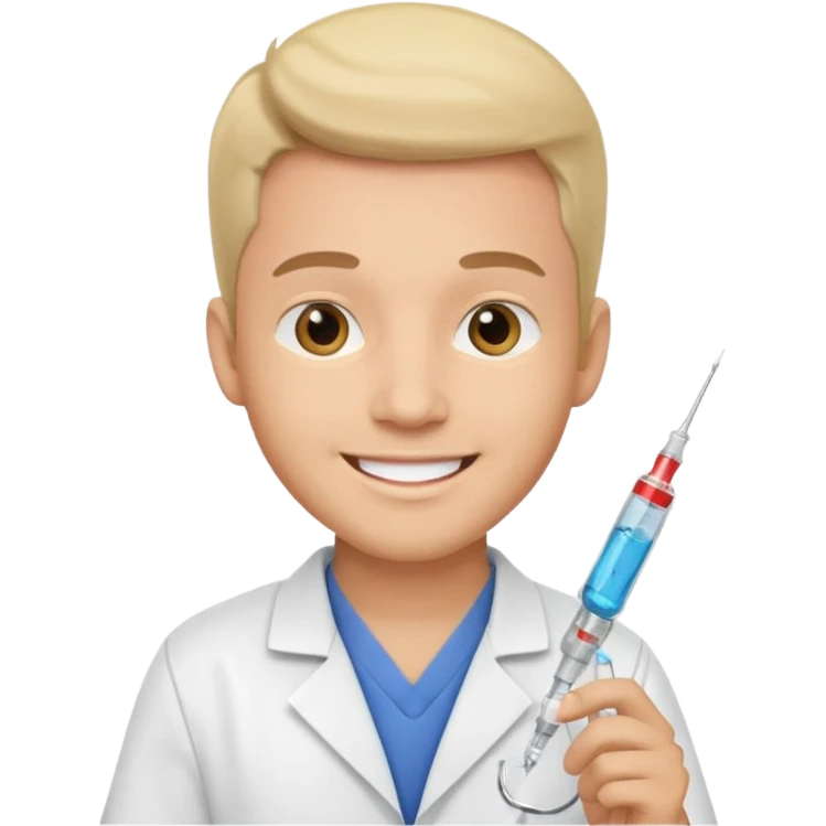 male nurse holding syringe emoji